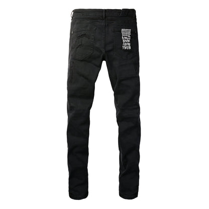 Minimalist Black Denim with Subtle Logo 3019