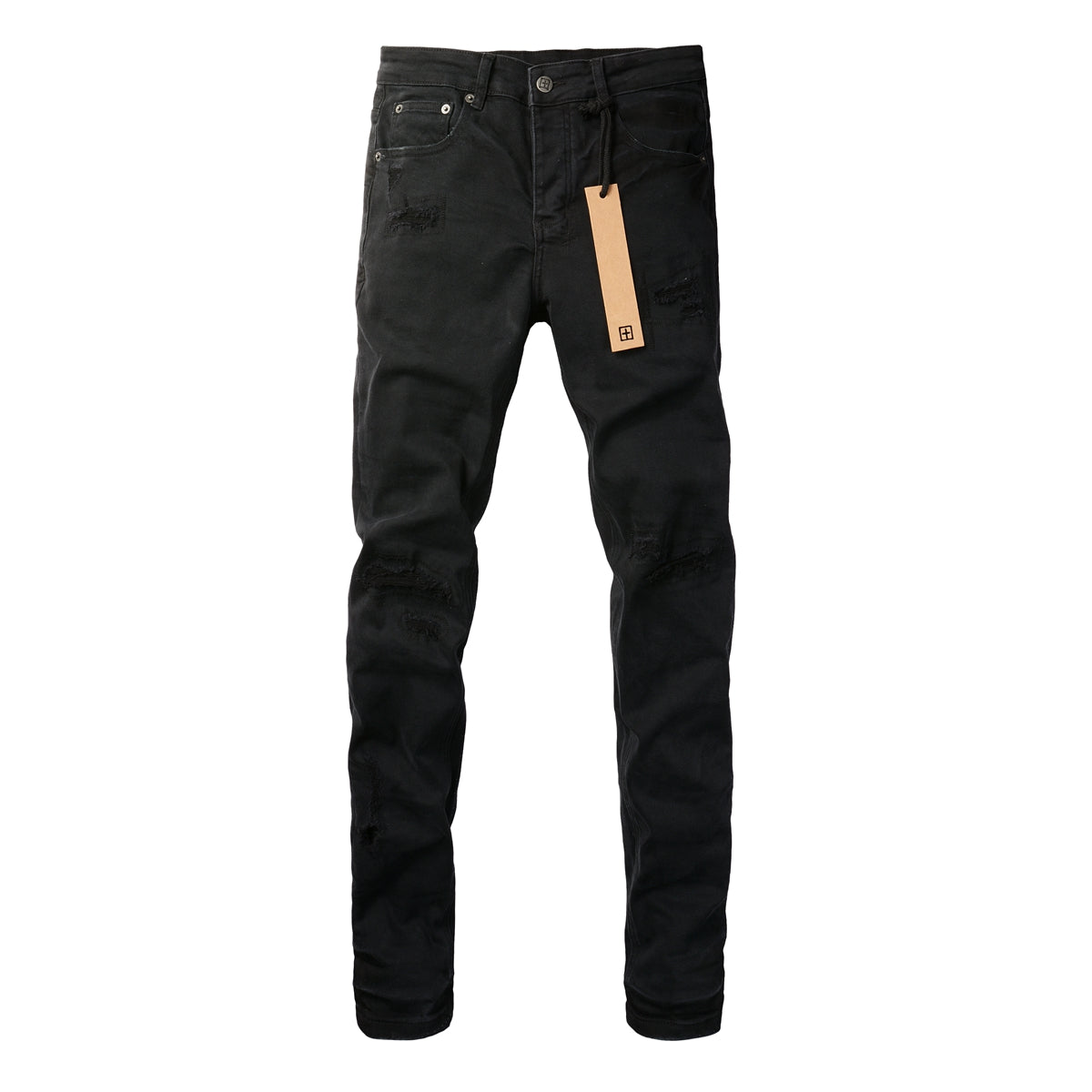 Minimalist Black Denim with Subtle Logo 3019
