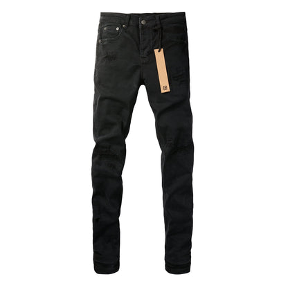 Minimalist Black Denim with Subtle Logo 3019