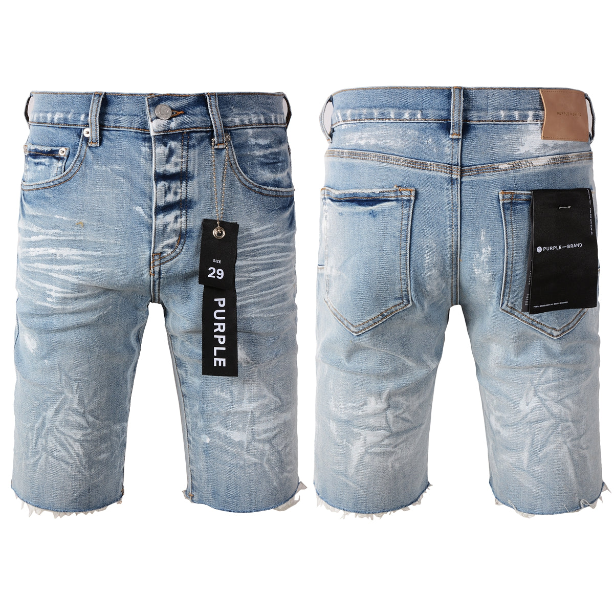 Casual Streetwear Denim Shorts for Men Featuring Distressed Detailing, Raw Cut Hem, and Faded Wash 5091