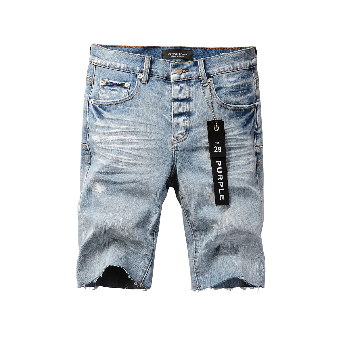 Casual Streetwear Denim Shorts for Men Featuring Distressed Detailing, Raw Cut Hem, and Faded Wash 5091