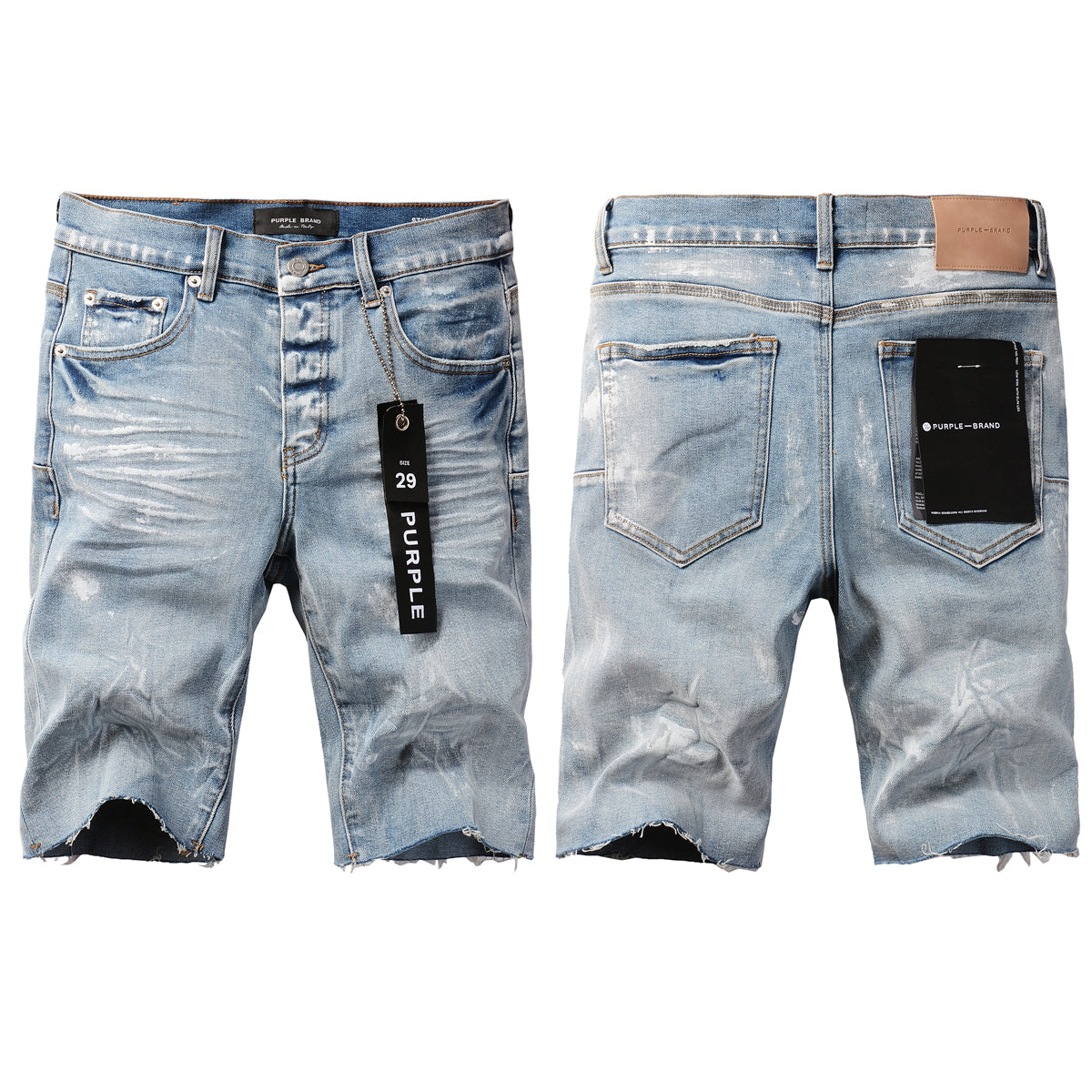 Casual Streetwear Denim Shorts for Men Featuring Distressed Detailing, Raw Cut Hem, and Faded Wash 5091