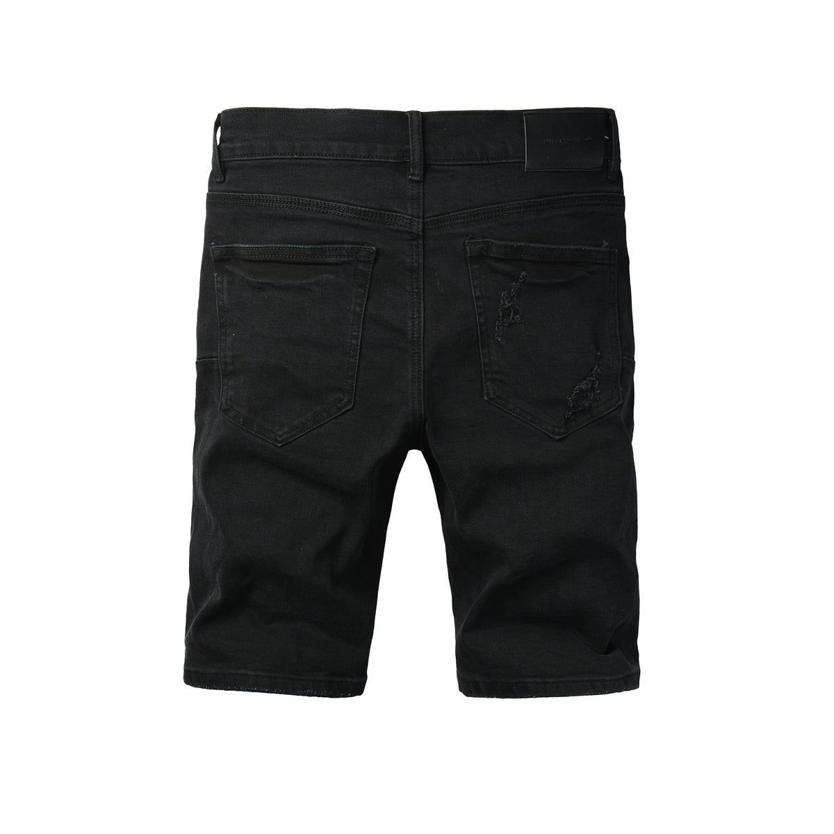 Edgy Distressed Black Denim Shorts with Destroyed Rips for Men’s Summer Fashion 5108