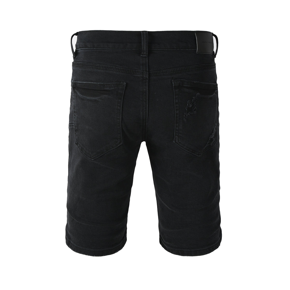 Edgy Distressed Black Denim Shorts with Destroyed Rips for Men’s Summer Fashion 5108