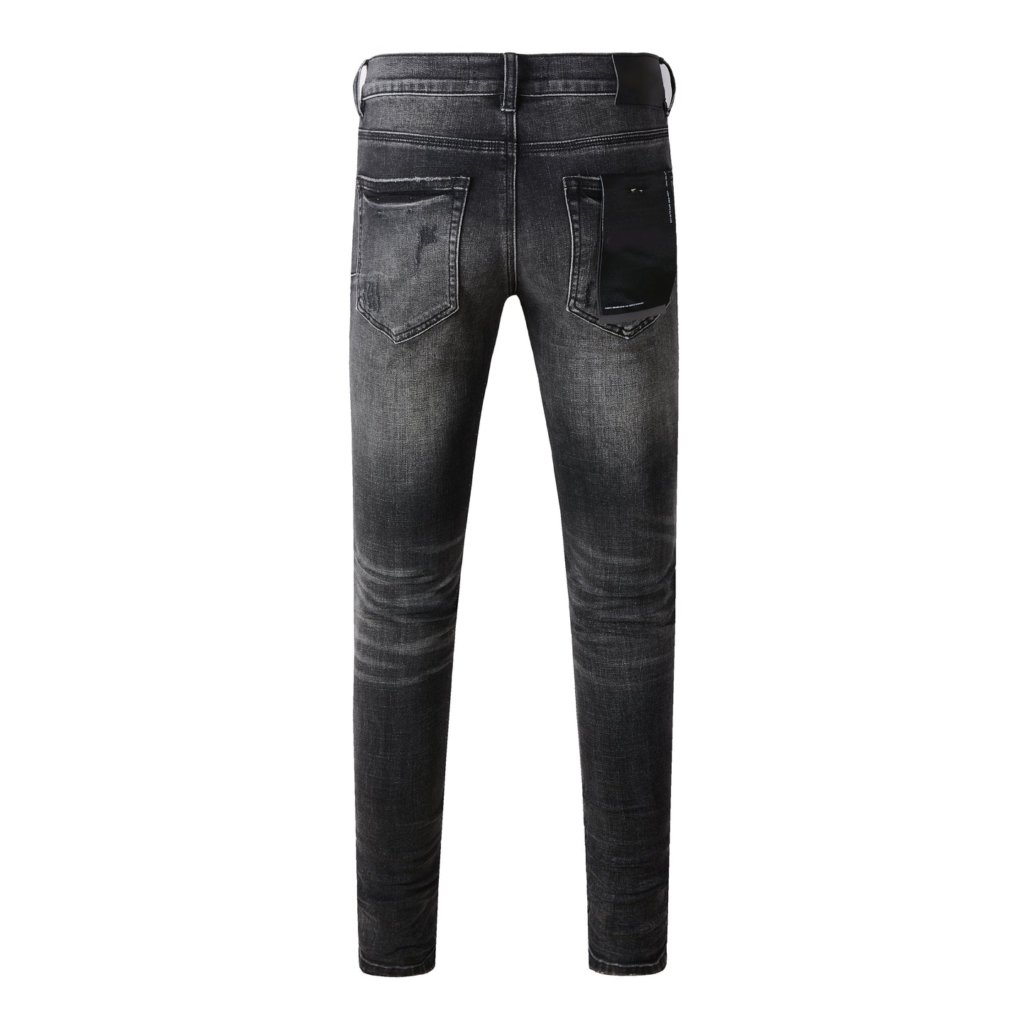 Black Distressed Jeans 9079 Long Pants with Stylish Rips and Tears