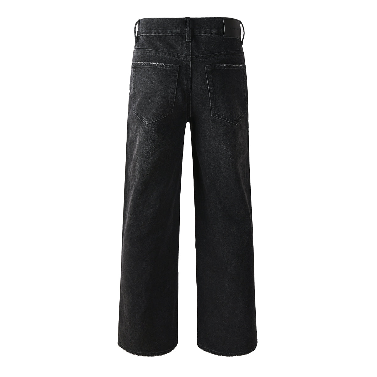 Mens Designer Straight Leg Black Jeans with Dazzling Crystal Fireworks Night Sky Inspired Look 9125