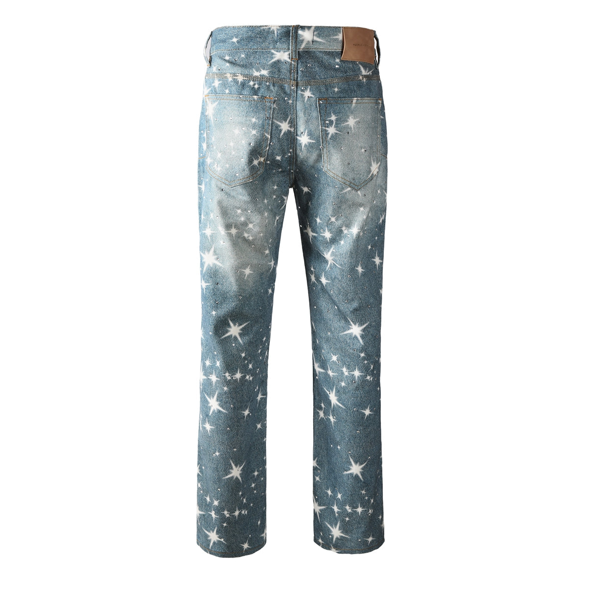 Fashion Starry Sky Jeans – Women's High Waist Casual Blue Denim Pants 9141