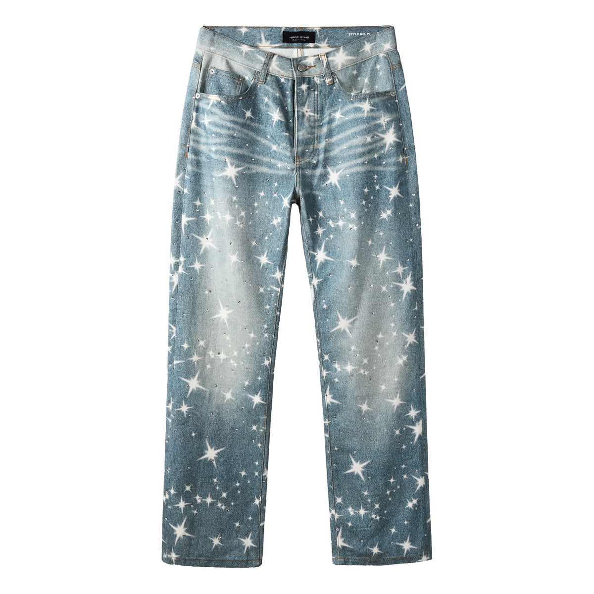 Fashion Starry Sky Jeans – Women's High Waist Casual Blue Denim Pants 9141