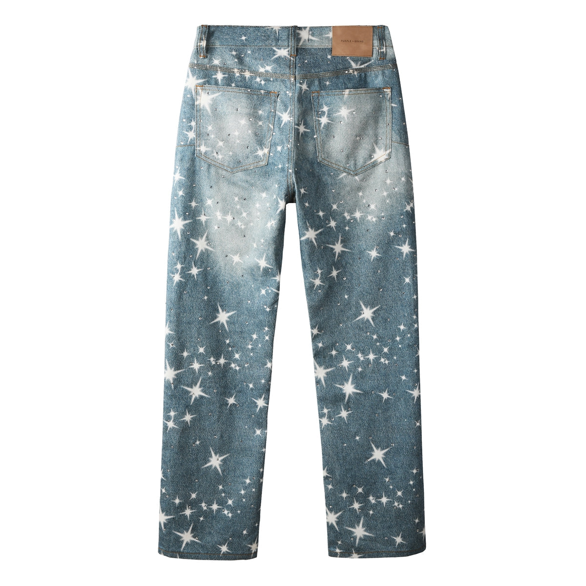 Fashion Starry Sky Jeans – Women's High Waist Casual Blue Denim Pants 9141