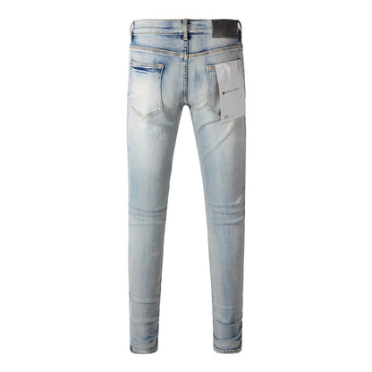 New Blue Vintage Personality Fashion Ripped Jeans 9058
